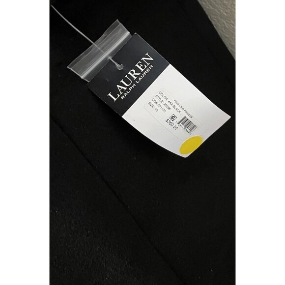 Lauren Ralph Lauren Womens 10 Black Double Breasted Belted Trench Coat NWT $360 - Picture 6 of 8